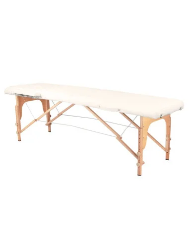 Masažo stalas wood comfort medinėmis kojomis, 2 dalių, kreminis