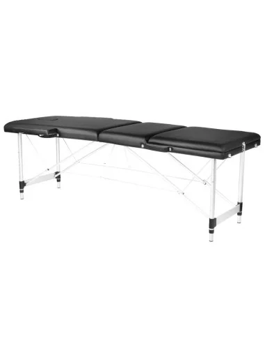 Masažo stalas wood comfort aliuminėmis kojomis, 3 dalių, juodas